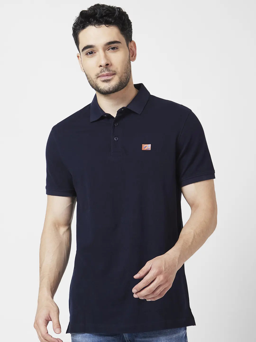 Special Buy Spykar Men Navy Blue Cotton Slim Fit Half Sleeve Polo Neck Plain Tshirt Special Buy Spykar Men Navy Blue Cotton Slim Fit Half Sleeve Polo Neck Plain Tshirt