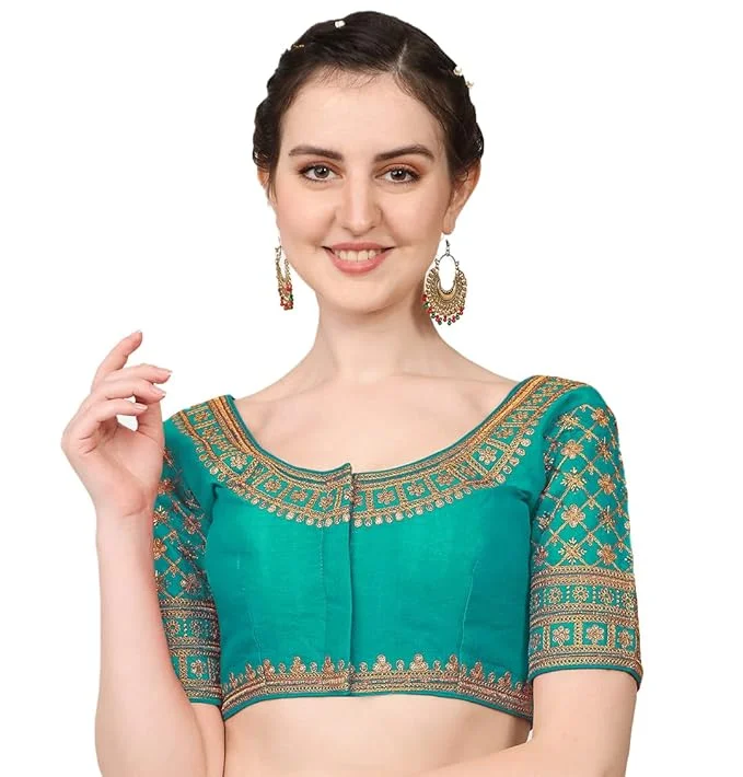 Weekend Specials to Celebrate Women's Sky Blue Silk Readymade Blouse