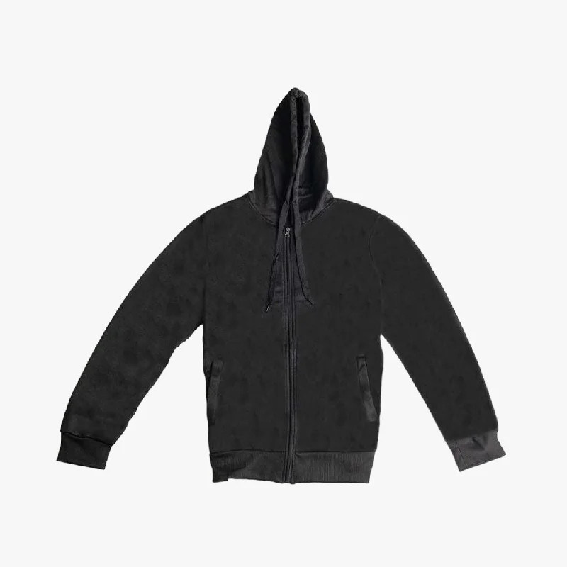 Shop and Save Earthquake Mens Zip Up Fleece Hoodie Black