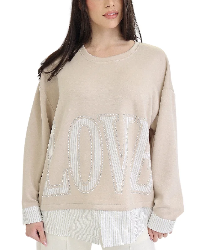 Weekend Discounts to Enjoy 'LOVE' Stripe & Crystal Top