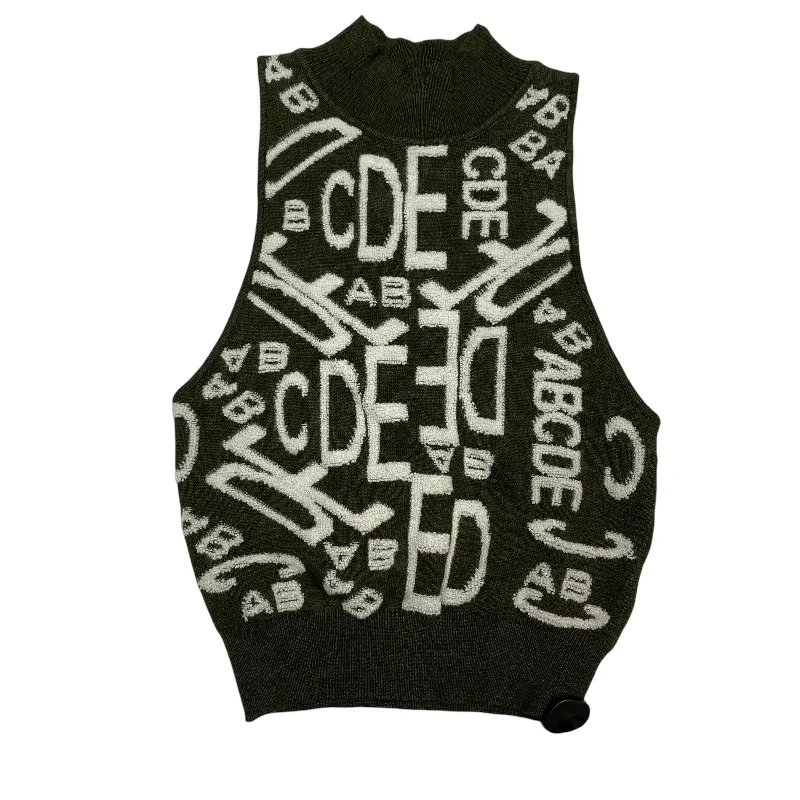Celebrate the Weekend with Discounts Top Sleeveless By Blanc Clothing In Green, Size: M