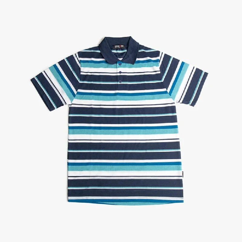 Deal Dash Urban Life Mens Golfer Navy Aqua Stripe