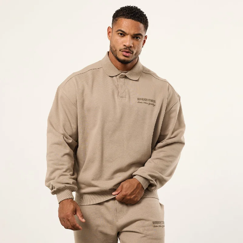 Weekend Deals That Amaze Vanquish Sand Signature Oversized Polo Sweatshirt