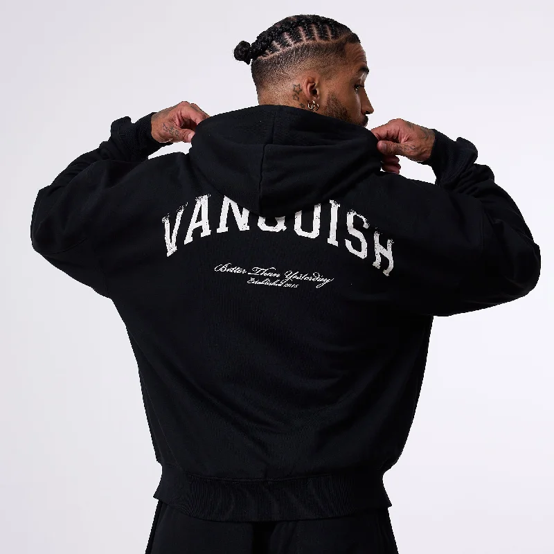 Quick Deals Vanquish Better Than Yesterday Black Full Zip Hoodie