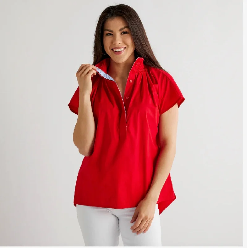 Caryn Lawn Emily Top RED