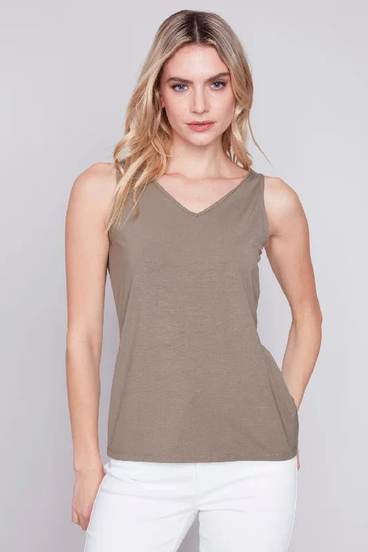 Charlie B Reversible Bamboo Viscose Cami C1243APK-730A-375 Celadon