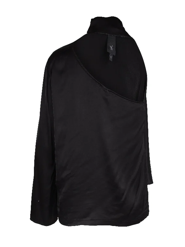 XIA blouse with tie band - Black