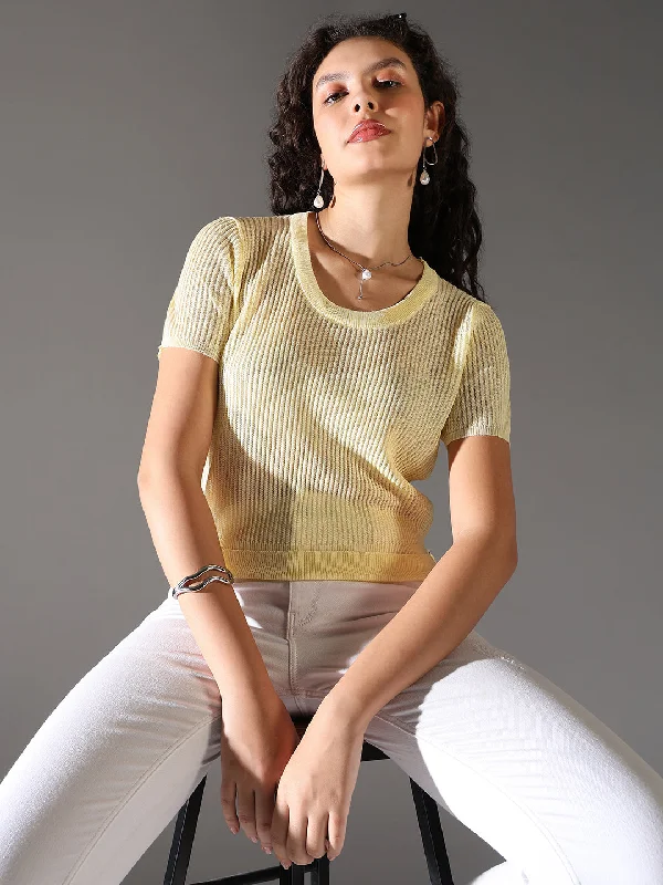 Weekend Savings Bonanza Women Yellow Solid Top