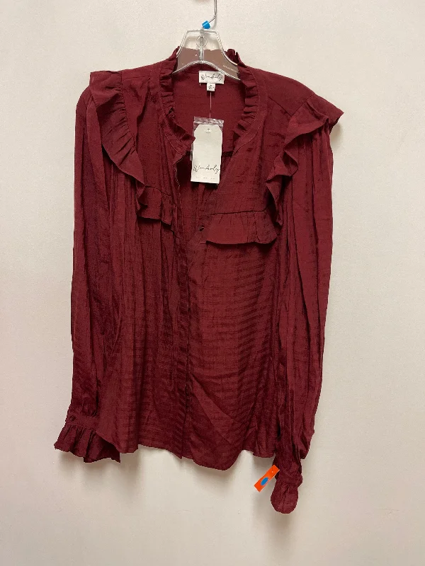 Weekend Savings Fiesta Top Long Sleeve By Wonderly In Red, Size: Xl