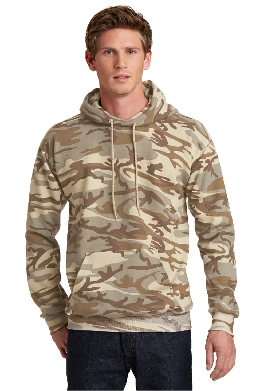 New Deals Port & Company Mens Core Pill Resistant Fleece Hooded Sweatshirt Hoodie w/ Pouch Pocket - Desert Camo New Deals Port & Company Mens Core Pill Resistant Fleece Hooded Sweatshirt Hoodie w/ Pouch Pocket - Desert Camo