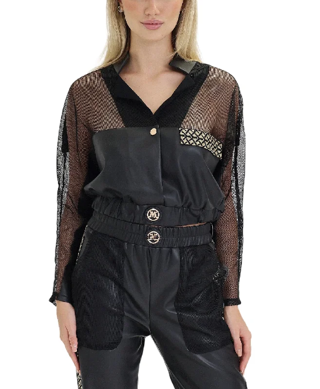 Take Advantage Faux Leather & Metallic Jacket