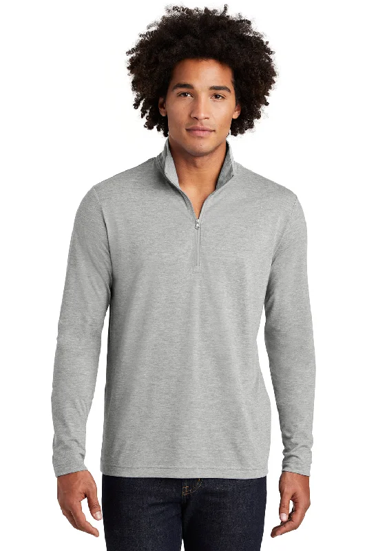Year-End Clearance Sport-Tek Mens Moisture Wicking 1/4 Zip Sweatshirt - Heather Light Grey Year-End Clearance Sport-Tek Mens Moisture Wicking 1/4 Zip Sweatshirt - Heather Light Grey