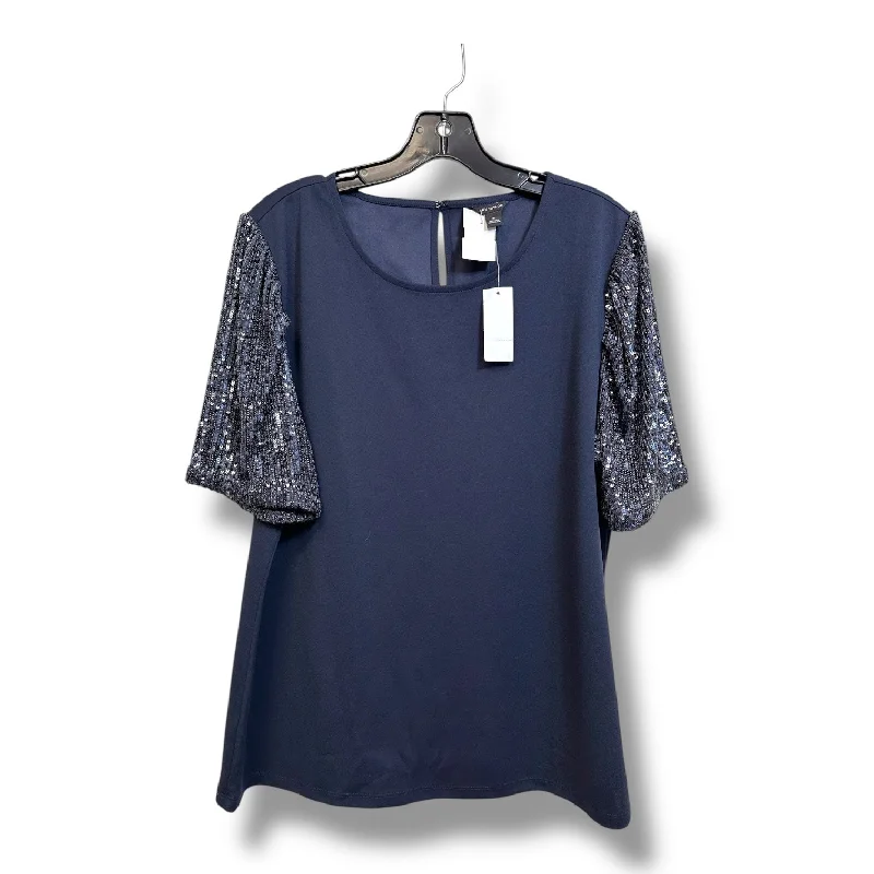 Weekend Offers That Please Top Short Sleeve By Ann Taylor O In Sparkles, Size: Xl