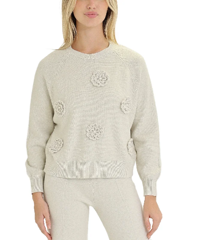 Weekend-Only Price Drops Sweater w/ Flowers & Pearls