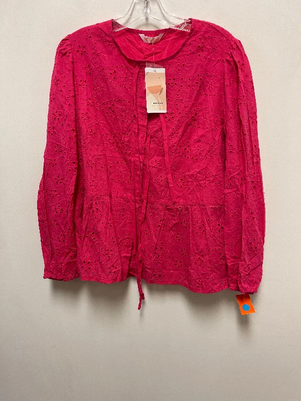 Weekend Discounts to Relish Top Long Sleeve By Clothes Mentor In Pink, Size: L