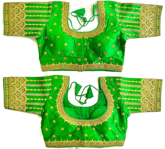 Weekend Deals That Sparkle Women's Light Green Phantom Silk Readymade Blouse