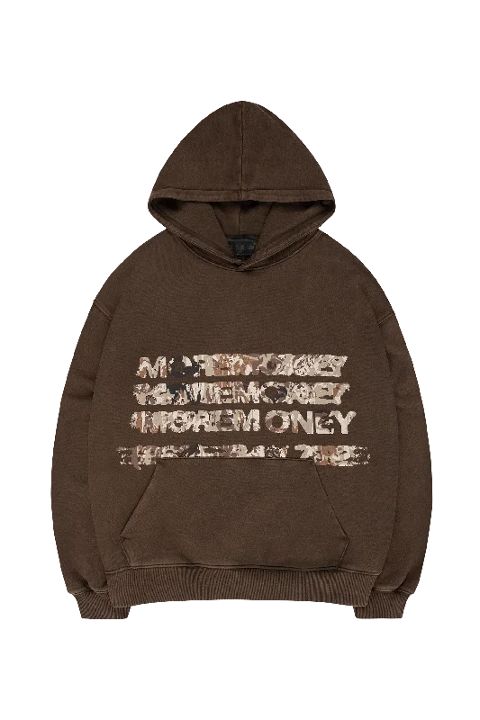 Sale Event MONEY CALLING HOODIE BROWN OIL WASH