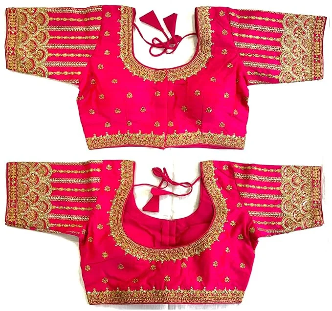 Weekend Offers That Shine Women's Pink Phantom Silk Readymade Blouse