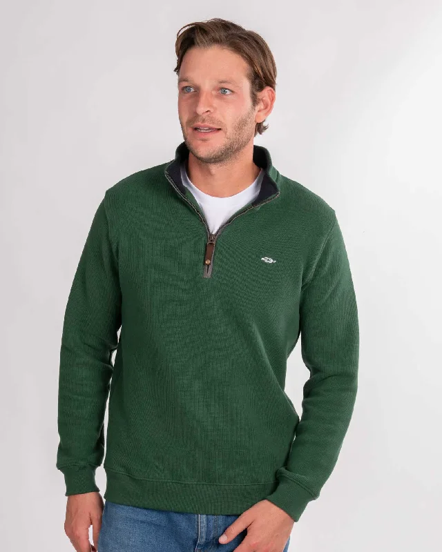 New Deals Forest Green Quarter Zip (Navy Contrast)