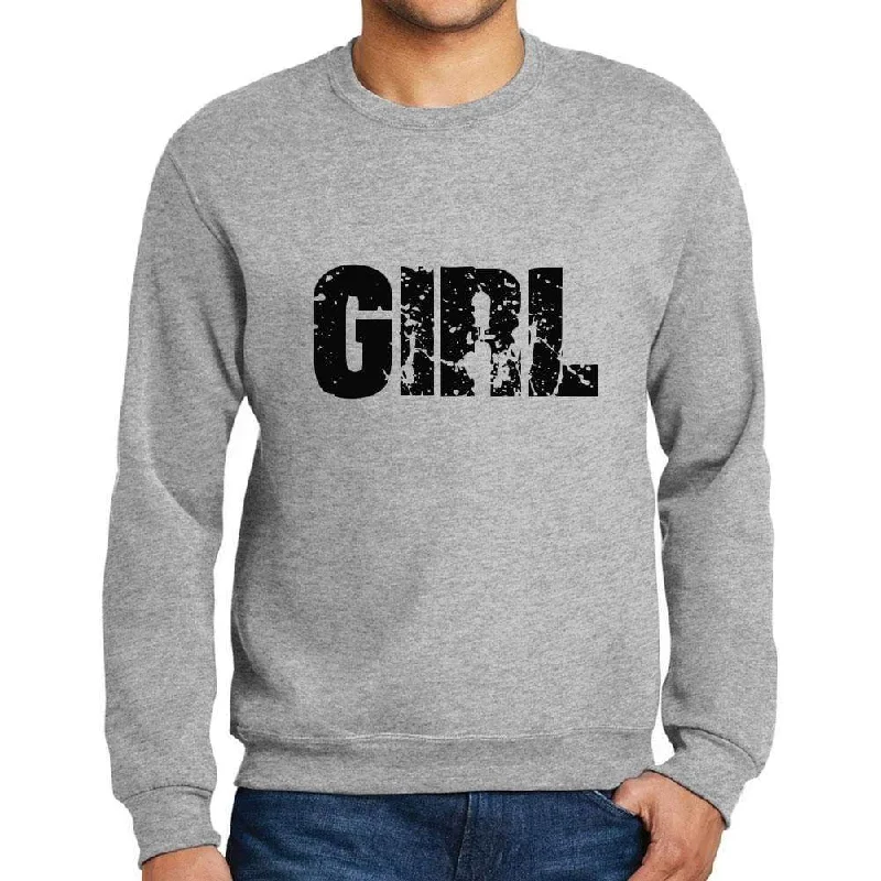 Customer Appreciation Sale Men's Printed Graphic Sweatshirt Popular Words GIRL Grey Marl Customer Appreciation Sale Men's Printed Graphic Sweatshirt Popular Words GIRL Grey Marl
