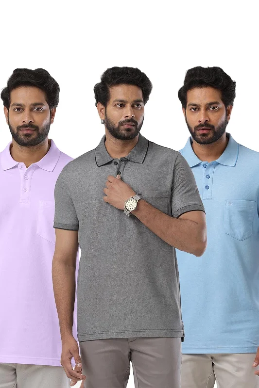Markdowns Golf Polo - Multicolor T-Shirts Pack Of 3 Combo For Men | Ariser
