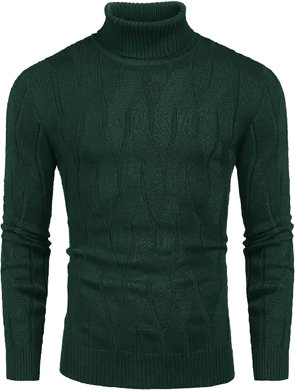 Value Deals Slim Fit Turtleneck Knitted Pullover Sweaters (US Only)
