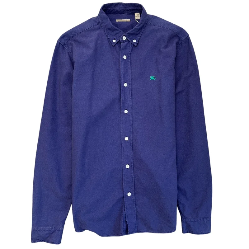 Weekend Savings Extravaganza Men's Embroidered Logo Long Sleeve Shirt Blue Size L