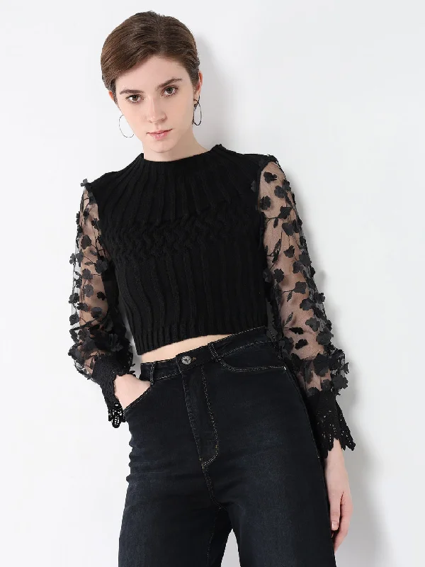Weekend Savings Sensation Women Solid Black Fitted Top