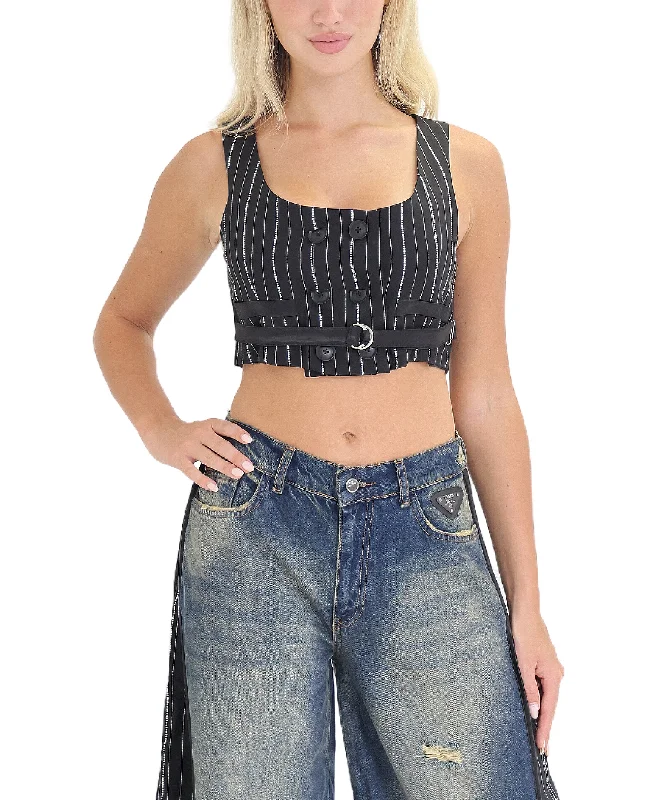 Today Only Striped Vest w/ Crystals