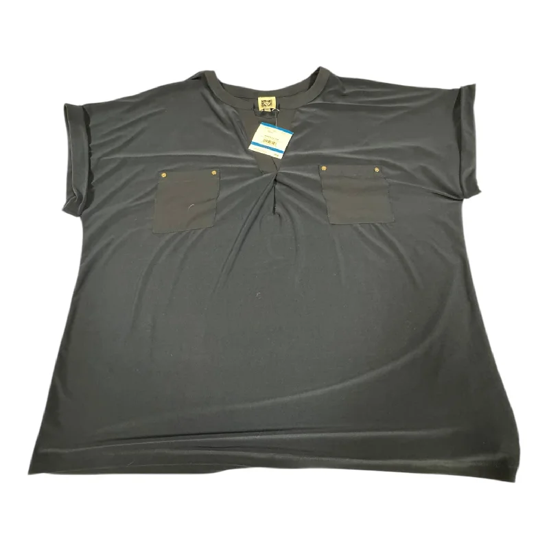 Savings Soar This Weekend Top Short Sleeve By Anne Klein In Navy, Size: Xl
