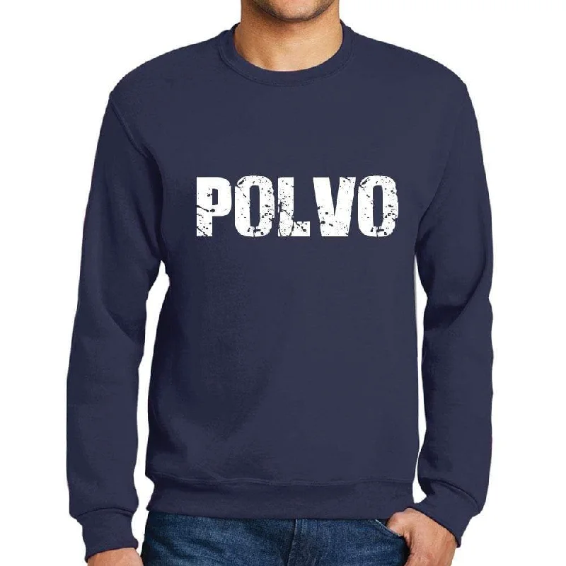 Epic Deals Men's Printed Graphic Sweatshirt Popular Words POLVO French Navy