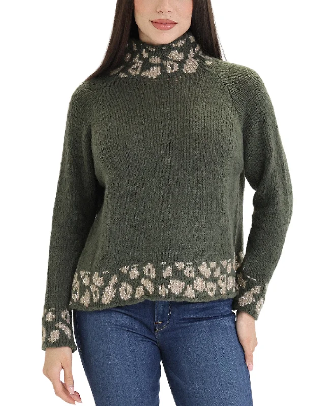 Weekend-Only Price Drops Sweater w/ Animal Print Trim