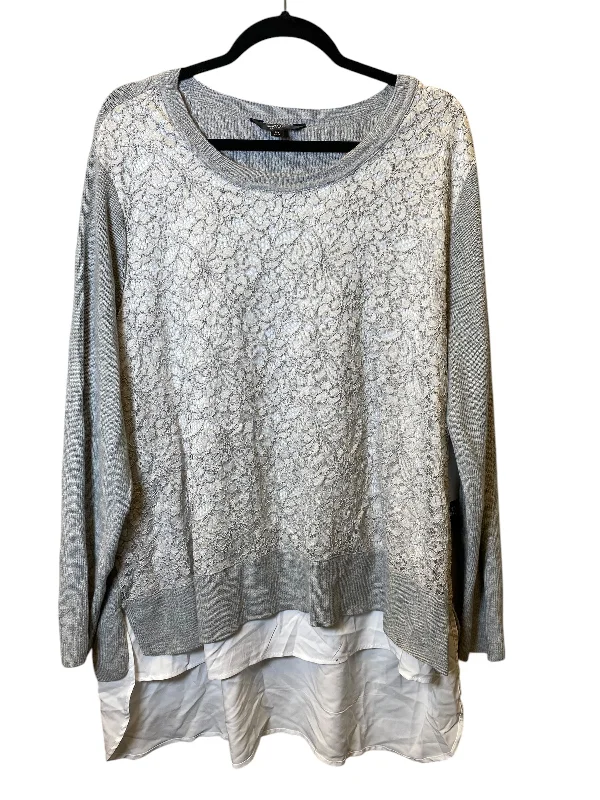 Time-Limited Offer Sweater 2pc By Simply Vera In Grey & White, Size: 2x