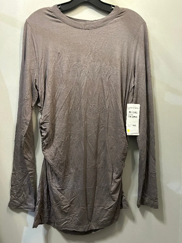 Steals and Deals Athletic Top Long Sleeve Crewneck By Zella In Brown, Size: M