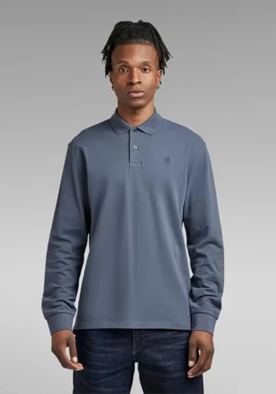 Deal of the Week G-Star Raw Dunda Core Long Sleeve Polo Shirt, Fantem Blue