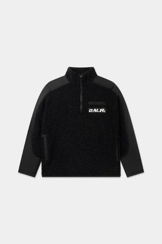 Weekend Flash Sale The Club Regular Fit Teddy Half Zip Jet Black