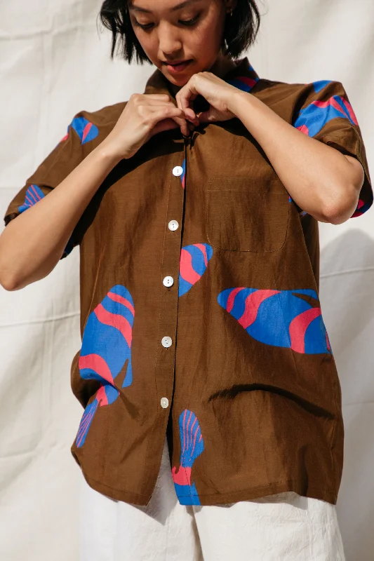 Dylan Fish Shirt- Chocolate