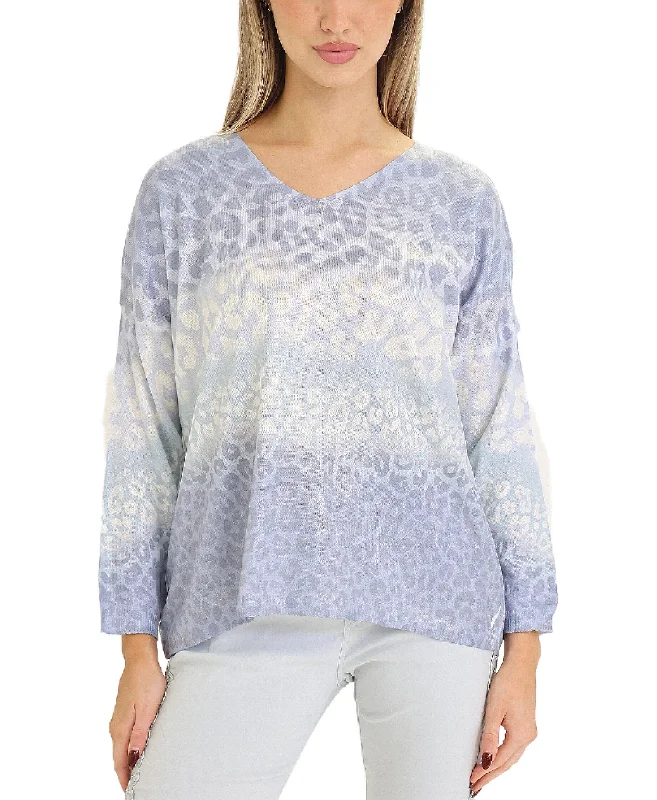 Weekend Shopping Bliss Ombre Leopard Knit Top
