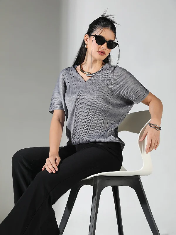 Weekend Deals You Can't Resist Women Grey Solid Top