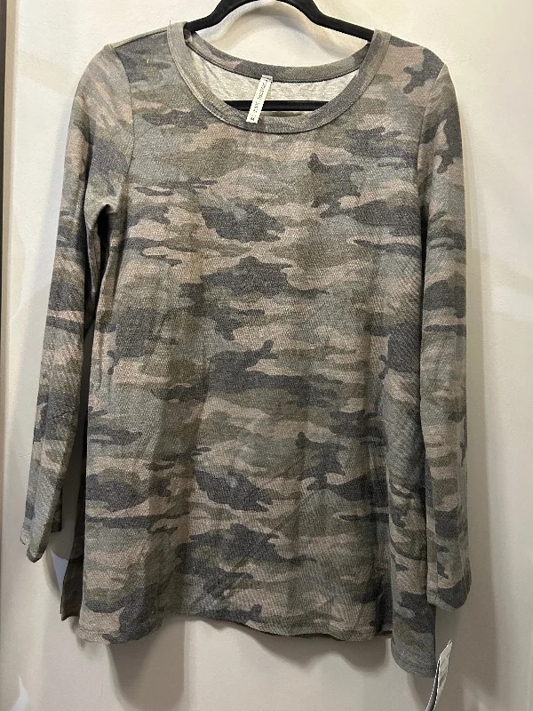 Weekend Discounts to Enjoy Top Long Sleeve By forgotten grace In Camouflage Print, Size: M