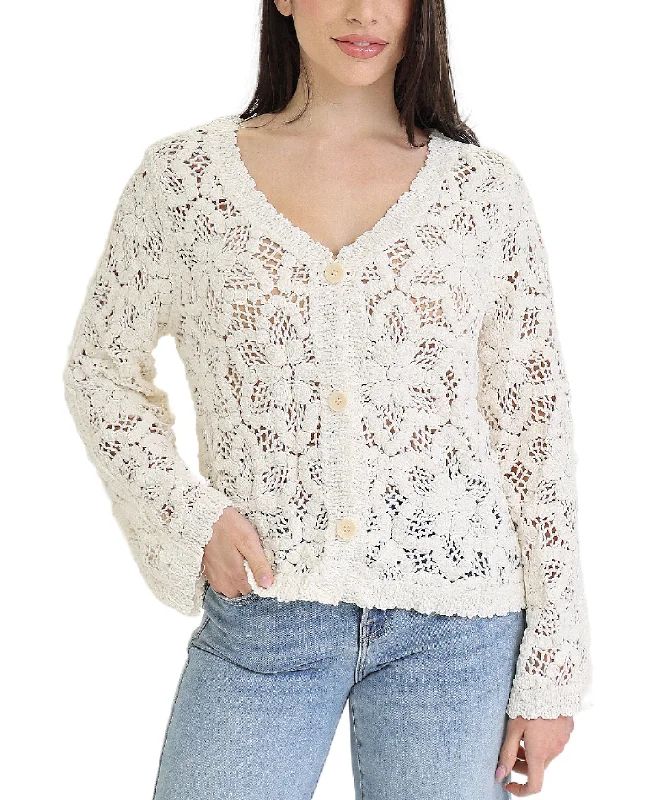 Weekend Savings Fiesta Chenille Crochet Cardigan Sweater