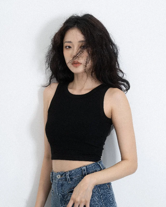 Weekend Offers That Shine Ribbed Sleeveless Bra Top