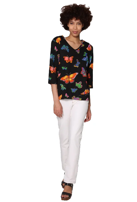 Butterfly Print Cotton Jersey Tee