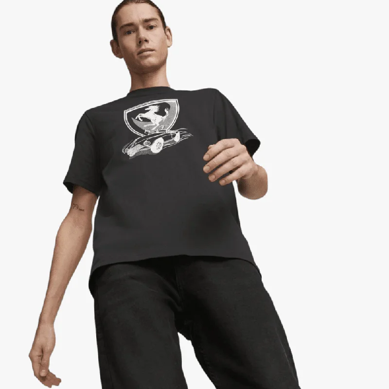 Weekend Specials to Savor Puma Mens Ferrari Race Big Shield Short Sleeve Tee Black