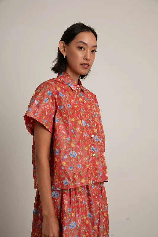 Corso Buttondown - Red Flower