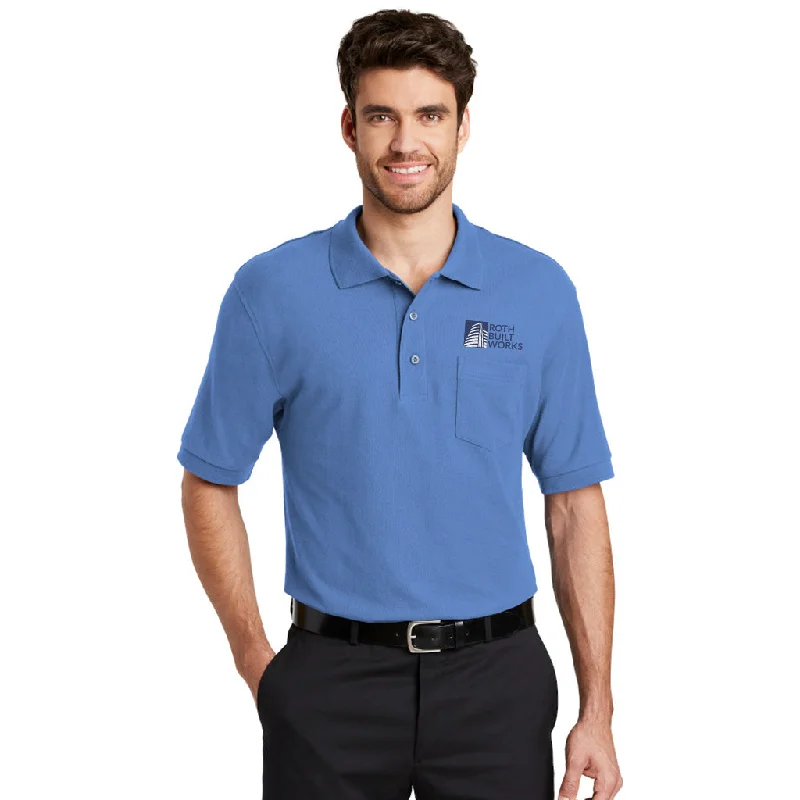 Price Drop Port Authority Silk Touch Polo With Pocket, Full Color