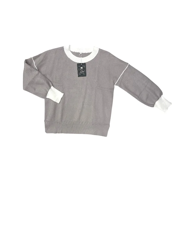 Weekend Specials to Delight Sweater By Etcyy In Grey & White, Size: S