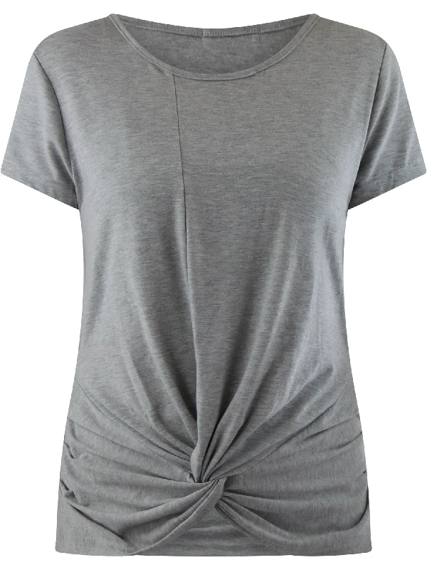 Gray Lightweight Knotted Front Tee Size Small