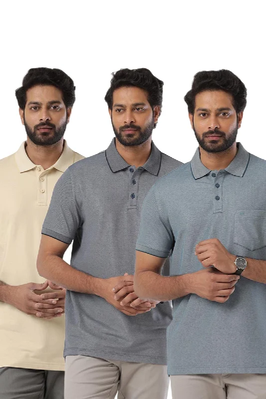 Sneak Peek Sale Golf Polo - Multicolor T-Shirts Pack Of 3 Combo For Men | Ariser