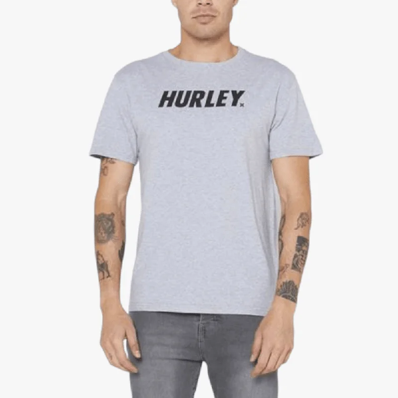 Overstock Sale Hurley Mens Fastlane Classic Short Sleeve Heather Grey Black